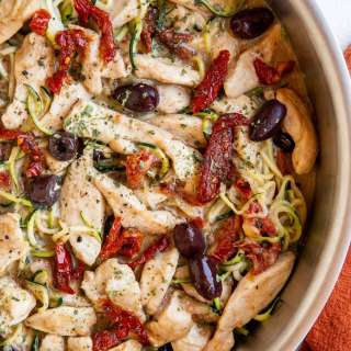 Creamy Mediterranean Chicken with Zucchini Noodles