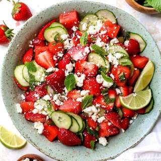 Strawberry Watermelon Cucumber Salad