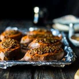Pecan Pie Healthy Stuffed Sweet Potatoes