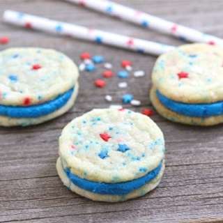 Red, White & Blue Funfetti Sandwich Cookies
