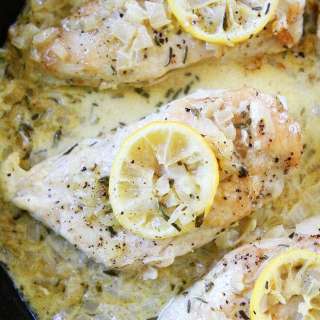Skillet Creamy Lemon Rosemary Chicken