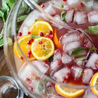Pomegranate and Orange Champagne Punch