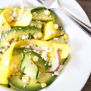 Zucchini Ribbon Salad with Sweet Corn & Avocado