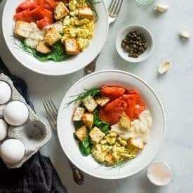 Cauliflower Alfredo "Lox Bagel" Breakfast Bowls