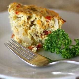 Baked Frittata with Artichokes, Sun Dried Tomatoes, and Feta Cheese