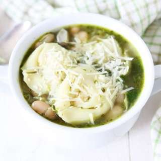 Spinach Artichoke Pesto Tortellini Soup