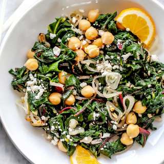 Garlicky Swiss Chard and Chickpeas