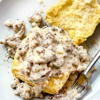 Homemade Biscuits and Gravy (with Sausage!)