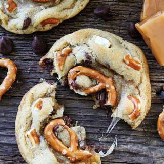 Salted Caramel Pretzel Chocolate Chip Cookies