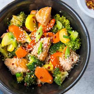 Salmon Stir Fry with Vegetables