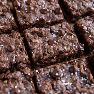 Double Chocolate Peanut Butter Oatmeal Cookie Bars