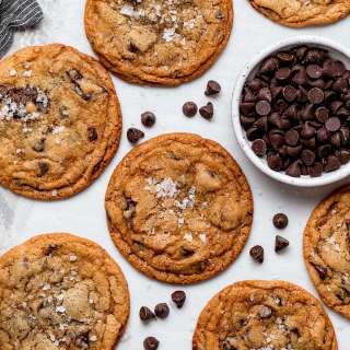 Salted Malted Crispy Chocolate Chip Cookies