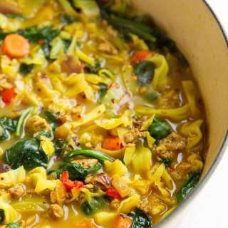 Curry Ground Turkey Cabbage Soup