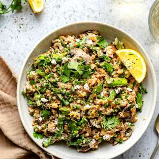 Farro with Mushrooms & Asparagus
