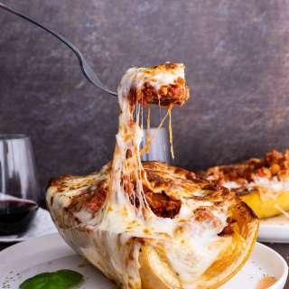 Turkey Bolognese Stuffed Spaghetti Squash