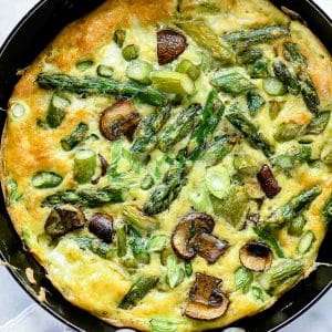 Mushroom and Asparagus Frittata with Goat Cheese