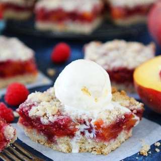 Peach Raspberry Crumb Bars