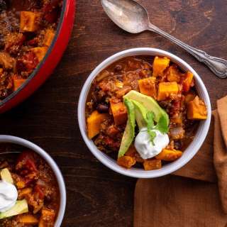 Sweet Potato, Black Bean, and Quinoa Chili