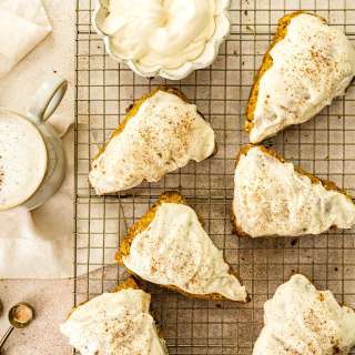 Pumpkin Scones with Cream Cheese Icing