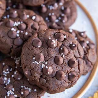 Peanut Butter Double Chocolate Chickpea Cookies