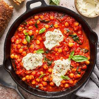 Skillet Chickpeas with Whipped Ricotta