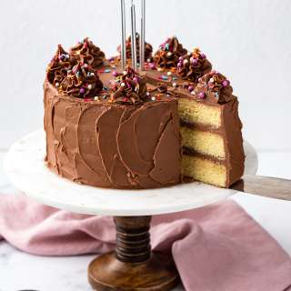 Yellow Cake with Chocolate Frosting