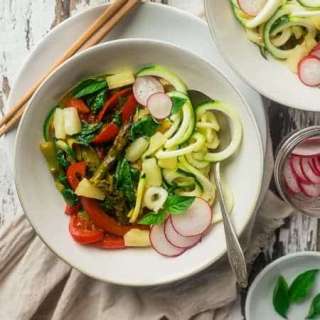 Vegan Green Coconut Curry Bowls With Zucchini Noodles