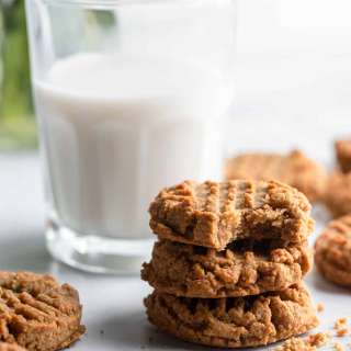 Sugar-Free Peanut Butter Cookies (4 Ingredients Only!)