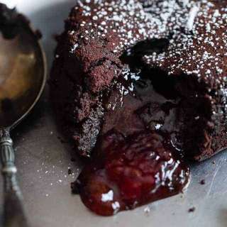 Gluten-Free Chocolate Lava Cake (With Strawberry!)