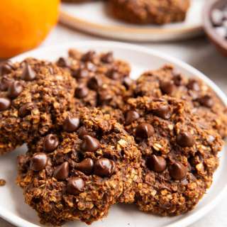 Double Chocolate Pumpkin Oatmeal Cookies