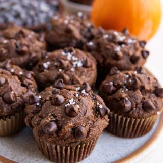 Double Chocolate Pumpkin Muffins