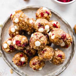 White Chocolate Raspberry Energy Balls
