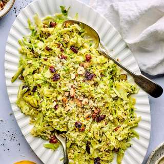 Sautéed Shredded Brussels Sprouts with Parmesan and Hazelnuts