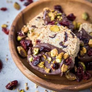 Cranberry Pistachio Vegan Shortbread