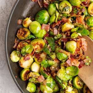 Brussel Sprouts with Caramelized Onions and Bacon