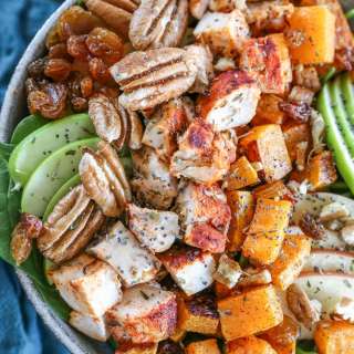 Butternut Squash Chicken Spinach Salad