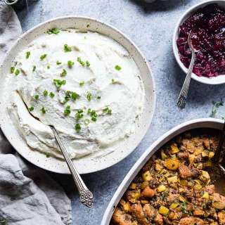 Healthy Garlic Mashed Cauliflower Potatoes