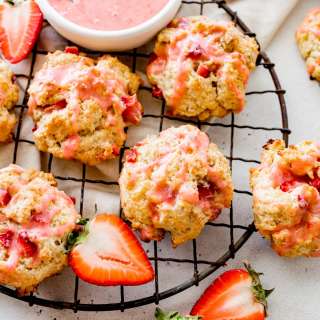 Strawberry Biscuits with Fresh Strawberry Glaze