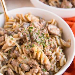 Gluten-Free Dairy-Free Ground Beef Stroganoff