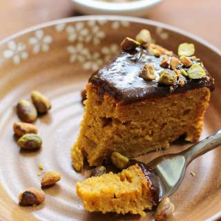 Kabocha Squash Spice Cake with Chai Caramel