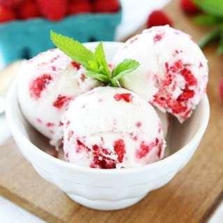 Vegan Coconut Raspberry Ice Cream