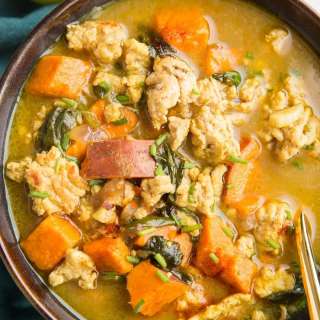 Creamy Sweet Potato and Ground Turkey Soup (Paleo, Whole30)
