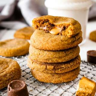 Ginger Molasses Rolo Cookies