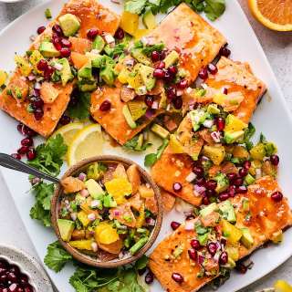 Honey Mustard Salmon with Citrus Salsa