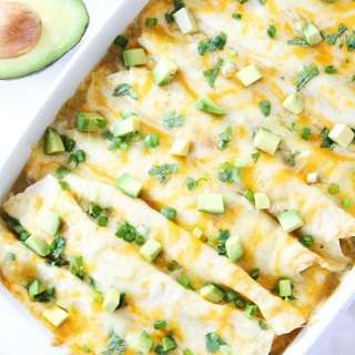 Creamy Spinach and Cheese Green Chile Enchiladas