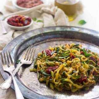 Zucchini Noodles with Raw Tomato Sauce (GF, Vegan + Super Simple)