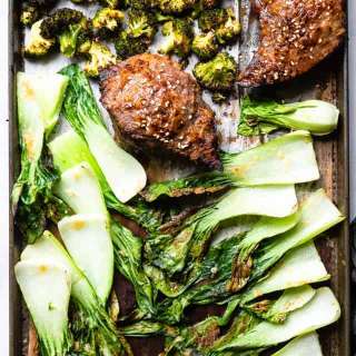 Asian Miso Steak Sheet Pan Dinner