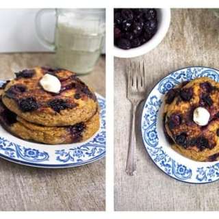 Healthy Pancake Recipe with Oats and Blueberries {GF}