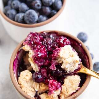 Single-Serve Blueberry Cobbler