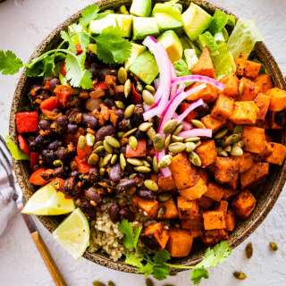 Roasted Sweet Potato Black Bean Bowl